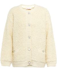 Valentino Mohair And Wool-blend Cardigan - White