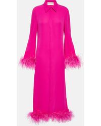 Valentino - Robe chemise en Cady Couture a plumes - Lyst