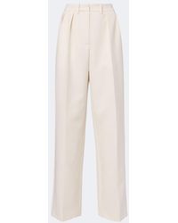 Magda Butrym - Pleated Silk And Wool Wide-Leg Pants - Lyst