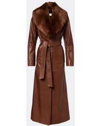 Nour Hammour - Dakota Shearling-Trimmed Leather Coat - Lyst