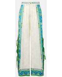 ALÉMAIS - Vivianna Printed High-Rise Wide-Leg Pants - Lyst