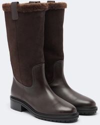 Aeyde - Theo Leather And Suede Knee-High Boots - Lyst
