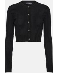 Dolce & Gabbana - Ribbed-Knit Cropped Cardigan - Lyst
