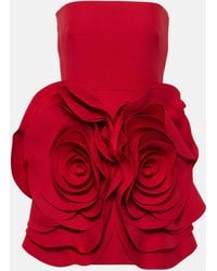 Valentino - Crepe Couture Floral-applique Minidress - Lyst