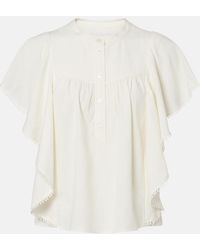 Isabel Marant - Marlie Ruffled Crochet-Trimmed Blouse - Lyst
