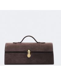 SAVETTE - Symmetry Slim Suede Top-Handle Bag - Lyst