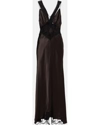 SIR. - Lace-Trimmed Silk Maxi Dress - Lyst