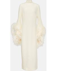 ‎Taller Marmo - Del Rio Feather-trimmed Maxi Dress - Lyst