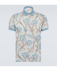 Etro - Printed Cotton Pique Polo Shirt - Lyst