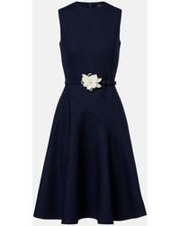 Oscar de la Renta - Belted Wool-Blend Midi Dress - Lyst