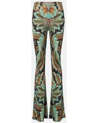 Etro - Printed Crepe Jersey Flared Pants - Lyst