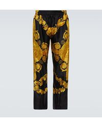Versace - Pantalones de pijama Barocco en sarga - Lyst