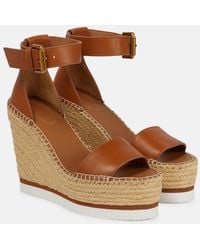 See By Chloé - Glyn Leather Espadrille Wedges - Lyst