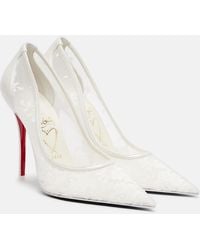 Christian Louboutin - Miss Z Floral Leather-Trimmed Pumps - Lyst
