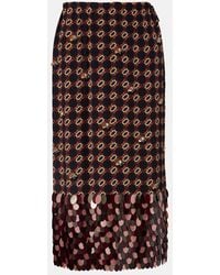 Dries Van Noten - Bedruckter Midirock Aus Seide Mit Pailletten - Lyst