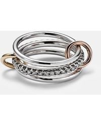 Spinelli Kilcollin - Tigris Mx Gris Sterling Ring With Diamonds And And Rose Connectors - Lyst