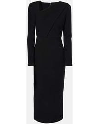 Roland Mouret - Wool Crepe Midi Dress - Lyst
