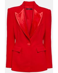 Alex Perry - Priestly Velvet-Trimmed Crepe Blazer - Lyst