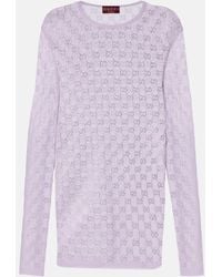Gucci - Gg Crystal Silk Top - Lyst