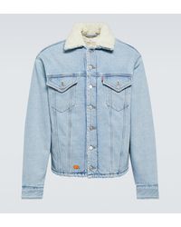 ERL - Giacca Di Jeans Con Pelliccia Sintetica - Lyst
