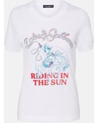 Dolce & Gabbana - Printed Cotton Jersey T-Shirt - Lyst