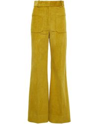Victoria Beckham Alina Corduroy Wide-leg Trousers - Yellow