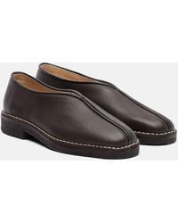 Lemaire - Piped Leather Loafers - Lyst