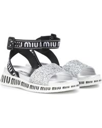 Miu Miu Sandales à paillettes - Multicolore