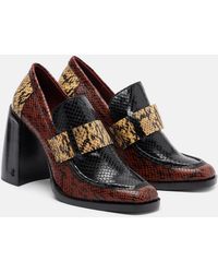 Jimmy Choo - Tylor 95 Snake-Effect Leather Loafer Pumps - Lyst