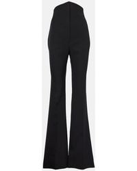McQueen - High-Rise Wool Flared Pants - Lyst