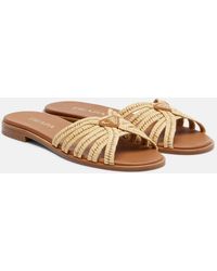 Prada - Crochet Raffia-Effect Slides - Lyst