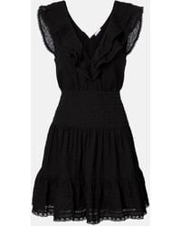 Poupette - Della Ruffled Cotton Minidress - Lyst