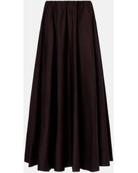 STAUD - Milano Pleated Cotton-Blend Maxi Skirt - Lyst