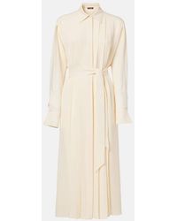Loro Piana - Lorely Pleated Georgette Midi Dress - Lyst