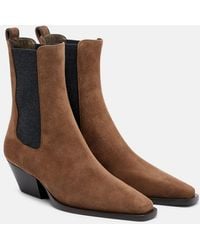 Brunello Cucinelli - Monili Suede Chelsea Boots - Lyst