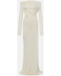 Victoria Beckham - Draped Off-Shoulder Jersey Gown - Lyst