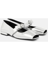 Versace - Mirrored Leather Ballet Flats - Lyst