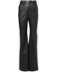 JOSEPH - Tafira Mid-Rise Leather Flared Pants - Lyst