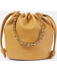Loewe - Flamenco Small Leather Bucket Bag - Lyst