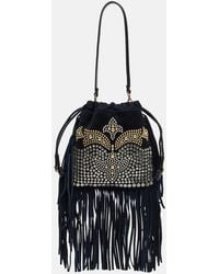 Etro - Kalispera Small Studded Suede Shoulder Bag - Lyst