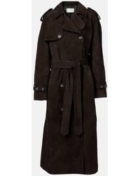 Magda Butrym - Double-Breasted Suede Trench Coat - Lyst
