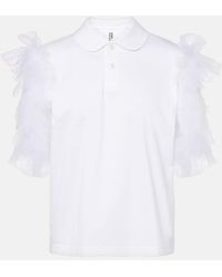Noir Kei Ninomiya - Tulle-Trimmed Cotton Polo Shirt - Lyst