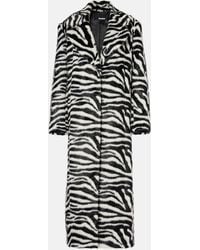 ROTATE BIRGER CHRISTENSEN - Zebra-print Faux Fur Coat - Lyst