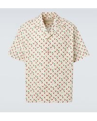 Valentino - Cherryfic Cotton Poplin Bowling Shirt - Lyst