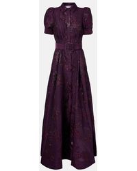 Rebecca Vallance - Afina Belted Floral Brocade Gown - Lyst