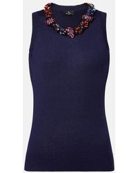Etro - Embellished Silk And Cashmere Top - Lyst