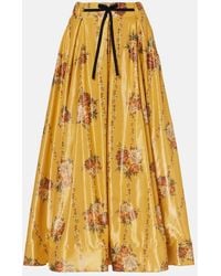 Agua Bendita - Delta Floral Cotton-Blend Maxi Skirt - Lyst