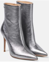Gianvito Rossi - Metallic Leather Ankle Boots - Lyst