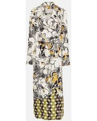 Dries Van Noten - Abstract-Pattern Satin Coat - Lyst