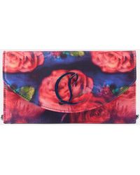 Christian Louboutin - Loubi54 Satin Floral Clutch Bag - Lyst